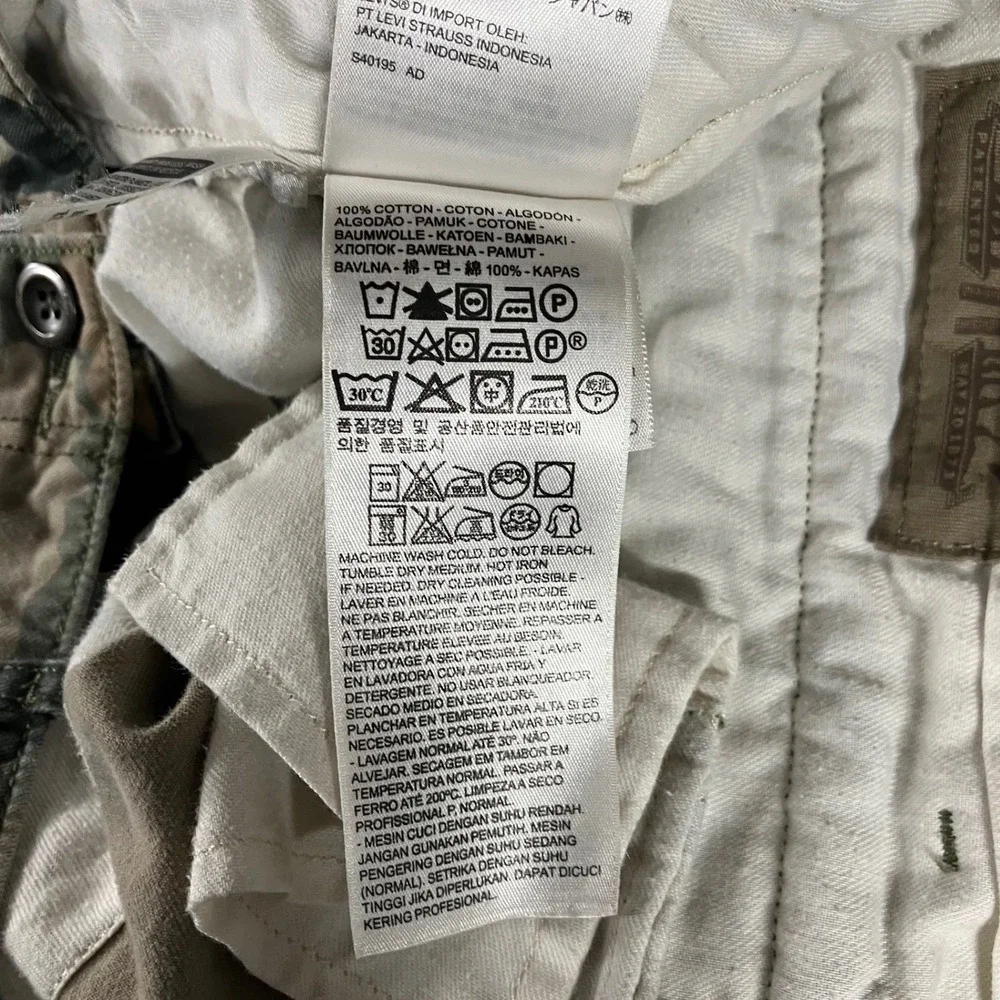 Levis Cargo Pants Men 36x31 Green Camo Outdoor Army Utility Grunge‎ Gorpcore y2k